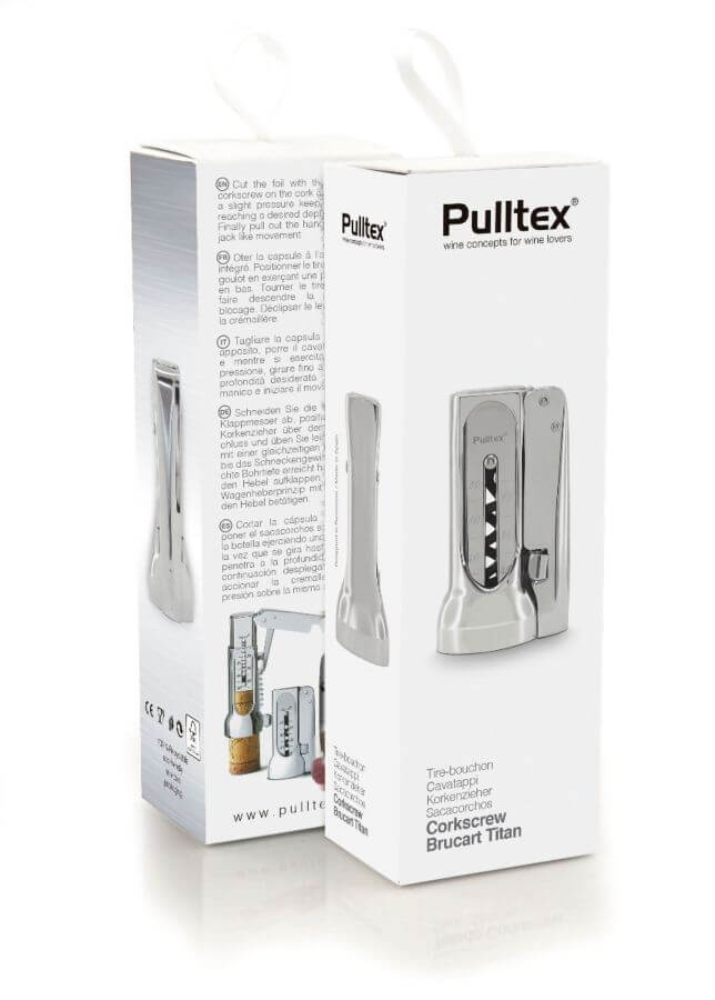 Caja del sacacorchos Brucart Titan de Pulltex, elegante y funcional para amantes del vino.